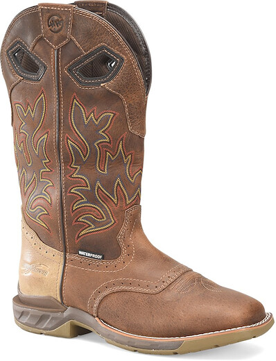 Double-H Boots Men's 13” Malign Soft Toe EH Waterproof Non-Metallic Roper Work Boot Medium Brown - DH5378