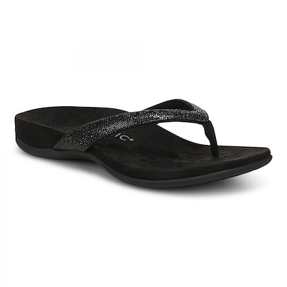 Vionic Women's Dillon Shine Toe Post Sandals Black Rhinestone - I8006F1001