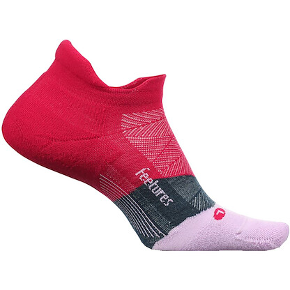 Feetures Unisex Elite Light Cushion No Show Tab Socks Berry - E50423