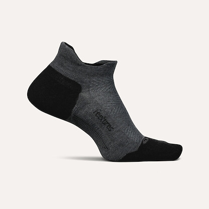 Feetures Unisex Elite Max Cushion No Show Tab Socks Grey - EC504160