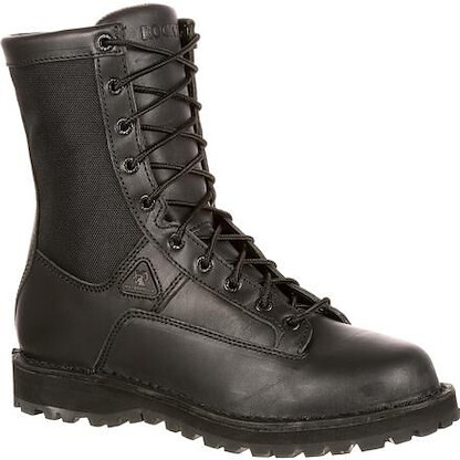 Rocky Men's 8" Portland Lace-to-Toe Waterproof Public Service Boot Black - FQ0002080