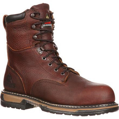 ROCKY WORK Men's 8" IronClad Soft Toe Waterproof Work Boot Brown - FQ0005693