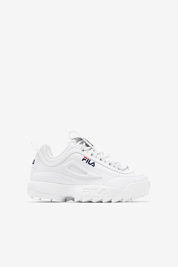 FILA Unisex Kids' Disruptor II Sneaker White/Peacoat/Red - FW02945-111