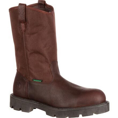 GEORGIA BOOT Men's 11" Homeland Wellington Steel Toe Waterproof Work Boot Brown - G111