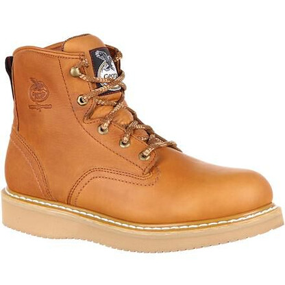 GEORGIA BOOT Men's 6" Wedge  Soft Toe Work Boot Barracuda Gold - G6152