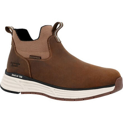 GEORGIA BOOT Men's 5" DuraBlend Sport Soft Toe Waterproof Chelsea Work Boot Brown - GB00626