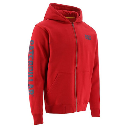 Caterpillar Workwear Men's Full Zip Hoodie Hot Red/Eclipse - W10840-12967