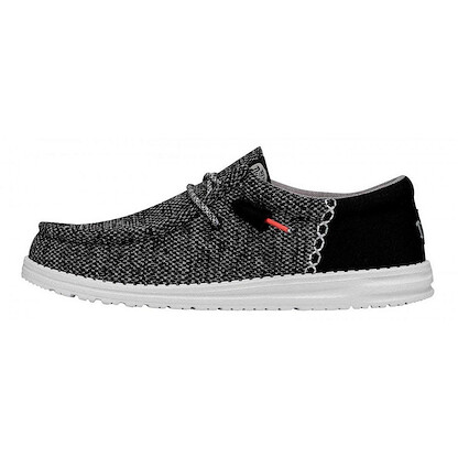HEY DUDE Shoes Men's Wally Funk Open Mesh Black/White - 40898-066