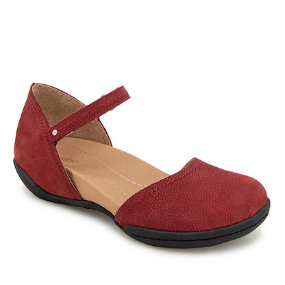 JAMBU Women's Margo Cutout Flat Deep Red - J5MRG03