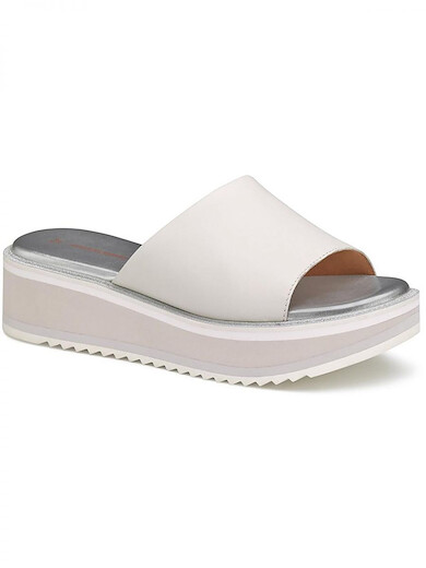 Johnston & Murphy Women's Grace Slide Wedge Sandal White - 78-42555