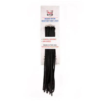 KG's Boot Guard 72" Heavy Duty Braided Nylon Boot Laces Black (1 pair) - 172BL