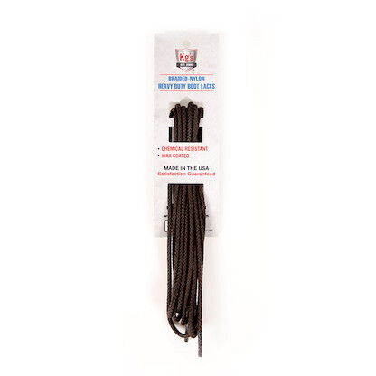 KG's Boot Guard 72" Heavy Duty Braided Nylon Boot Laces Brown (1 pair) - 172BR