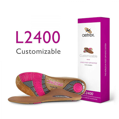 Aetrex Women's Customizable Orthotic Insoles for Personalized Comfort (Lynco) - L2400W