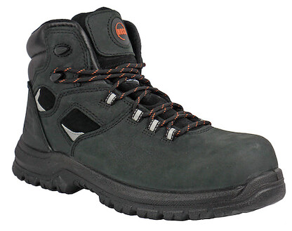 HOSS Men's 6" Lorne Composite Toe PR Waterproof Work Boot Black Buffalo Leather - 60117