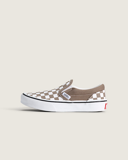 VANS Unisex Little Kids Classic Slip-On Checkerboard Skate Shoe Walnut Brown - VN000D0J1NU