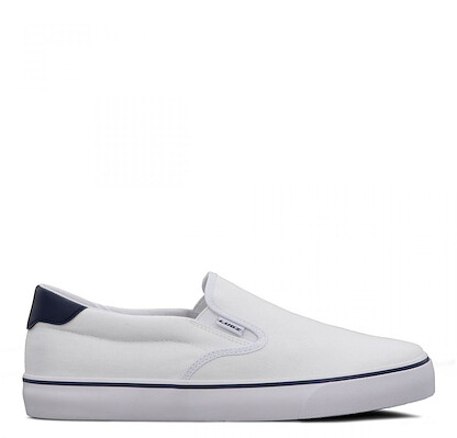 Lugz Men’s Clipper Slip-On Wide Sneaker White/Peacoat Blue - MCLIPWC-1342
