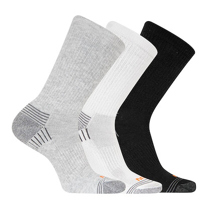 Merrell Unisex Recycled Everyday Crew Socks Grey Heather (3 pairs) - MEA33524C3B2001-GRAYH