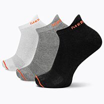 Merrell Unisex Cushioned Cotton No Show Tab Socks Black Assorted (3 pairs) - MEA33566T3B2001-BAS01
