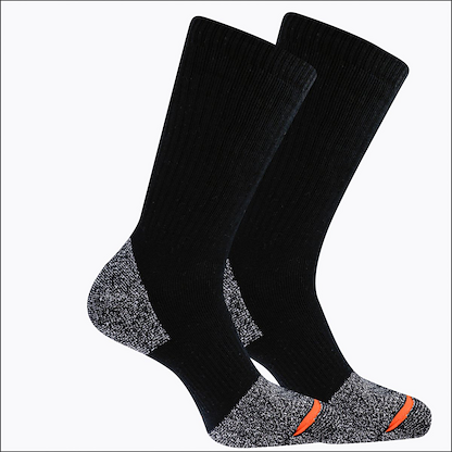 Merrell Men's Cotton Safety Toe Boot Work Sock Black (2 pairs) - MEA33639C2B2001-BLACK