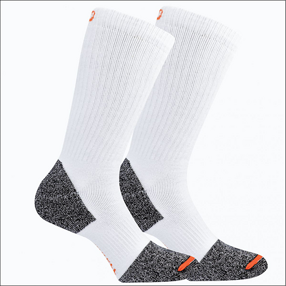 Merrell Men's Cotton Safety Toe Boot Work Sock White (2 pairs) - MEA33639C2B2001-WHITE