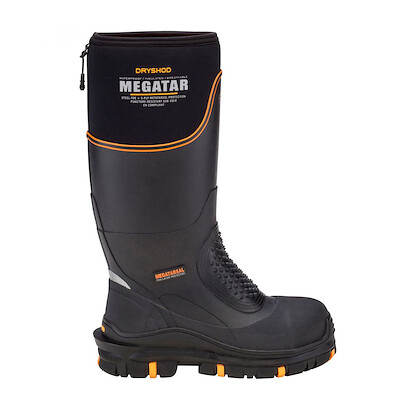 DRYSHOD WORK Men's Megatar Steel Toe Metatarsal Guard Work Boot Black - MEG-MH-BK