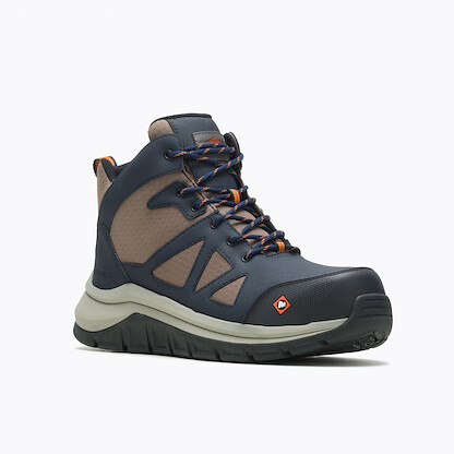 MERRELL WORK Men's Fullbench Speed Mid Carbon Fiber Toe Work Boot Navy - J003321
