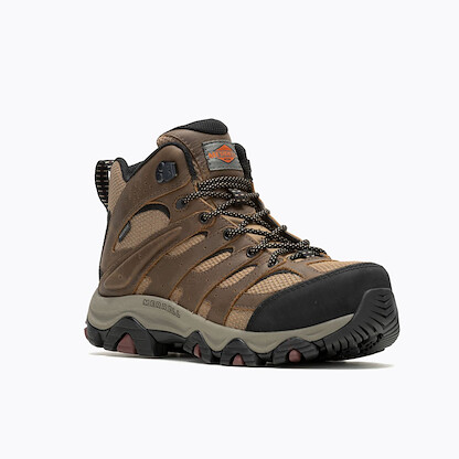 MERRREL WORK Women's Vertex 2 Mid Carbon Fiber Toe Waterproof Work Boot Otter - J006148