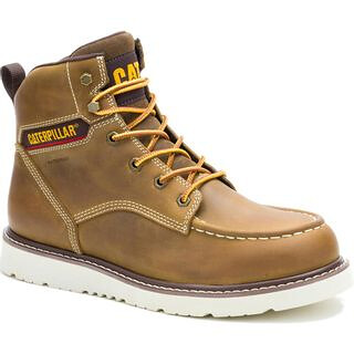 CATERPILLAR Men's Reclaimer Waterproof Full Grain Leather Wedge Work Boot Pyramid - P51099