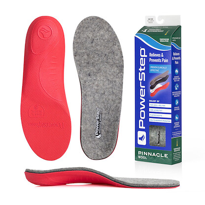 Powerstep Unisex Pinnacle Wool Temperature Control Insoles Grey (1 pair) - 5055-01