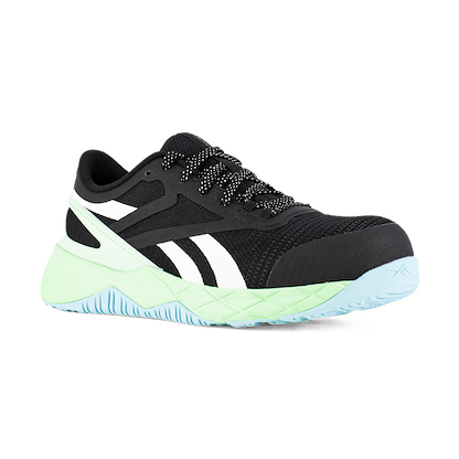 Reebok Work Women's Nanoflex TR Composite Toe Athletic Work Shoe Black/Seafoam Green/White - RB365