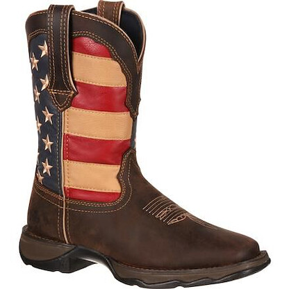 Durango Women's 10" Lady Rebel™ by Durango Patriotic Western Boot Brown/Union Flag-  RD4414