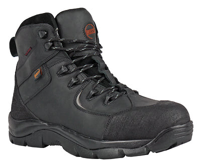 HOSS Men's Ridge Composite Toe PR Waterproof Work Boot Black Leather - 60130