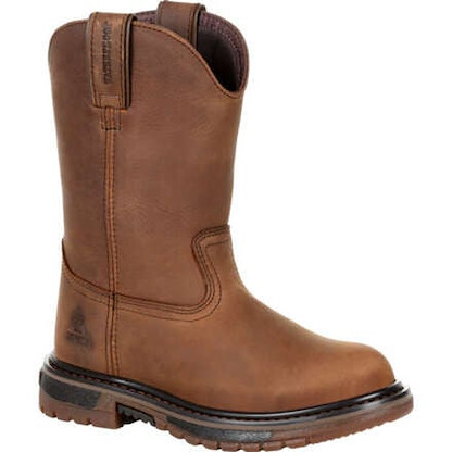 Rocky Unisex Little Kid's 8" Original Ride FLX Waterproof Western Boot Brown - RKW0300C