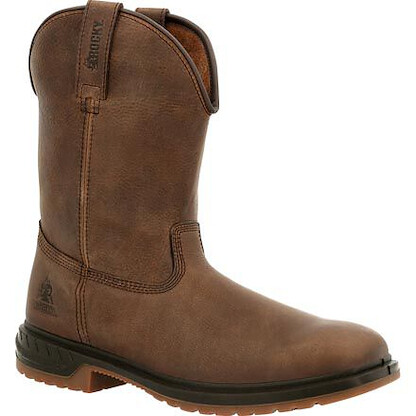 ROCKY WORK Men's 10" WorkSmart Unlined Soft Toe Western Work Boot Dark Brown - RKW0346