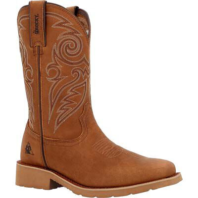 ROCKY WORK Men's 12" Monocrepe Soft Toe Western Work Boot Brown - RKW0433