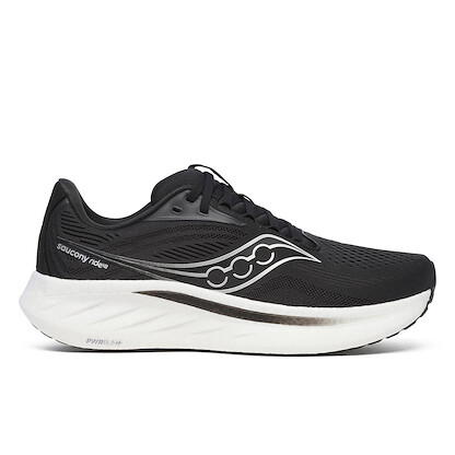 Saucony Mens Ride 18 Running Shoe Black/White - S21000-100