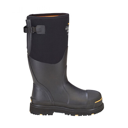 DRYSHOD WORK Men's Adjustable Gusset Steel Toe Work Waterproof Boot Black - STG-UH-BK