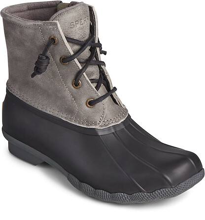 Sperry Women's Saltwater Duck Boot Black/Grey - 13889535 (STS81732)