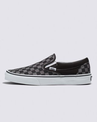 VANS Unisex Classic Slip-On Checkerboard Shoe Black/Pewter Check - VN000EYEBPJ