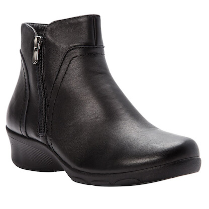 Propet Women's Waverly Double-Zip Ankle Boot Black Leather - WFX085LBLK