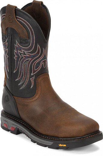 JUSTIN WORK Men's 11" Tanker Steel Toe Work Boot Brown - WK2104