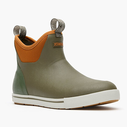 XTRATUF Men's Camp Fleece Lined Ankle Deck Boot Dark Olive Spice - XMADBC30