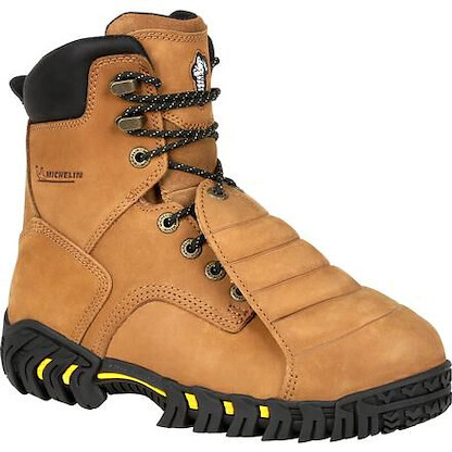 MICHELIN Men's 8" Pilot Sledge Steel Toe External Metatarsal Guard Work Boot Brown - XPX781