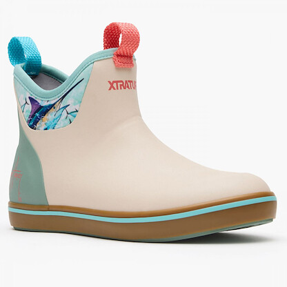 XTRATUF Women's Ankle Deck Boot Guy Harvey Bone White Marlin - XWABGH10