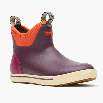 XTRATUF Women's Camp Fleece Linked Ankle Deck Bot FIG NEON FLARE - XWADBC50