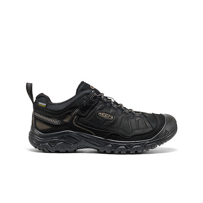 KEEN Men's Targhee 4 Low Height Durable Comfortable Waterproof Hiking Shoes, Triple Black, 9