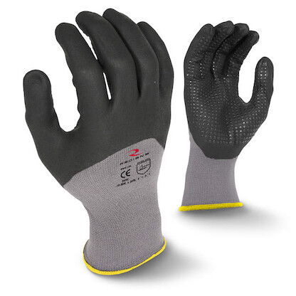 Radians 3/4 Foam Dipped Dotted Nitrile Glove Grey/Black - RWG12