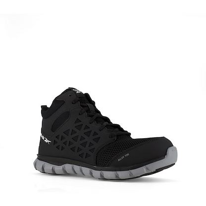 Reebok Work Men's Sublite Cushion Alloy Toe ESD Athletic Mid Cut Work Shoe Black - RB4141