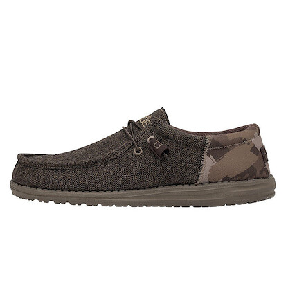 HEY DUDE Shoes Men's Wally Funk Wool Dark Brown Camo - 110411564
