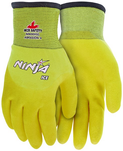 MCR SAFETY Unisex Ninja Ice Insulated Work Gloves Lime Green - N9690HV